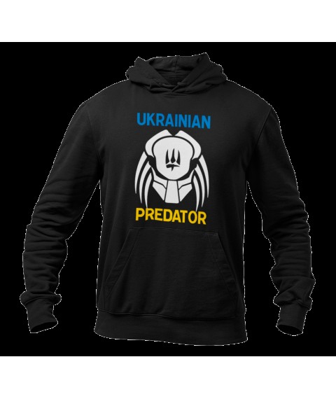 Unisex hoodie Ukrainian predator insulated with fleece, Black, L