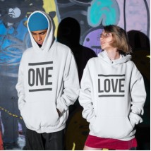 Hoodie for two One Love White, 48, 54