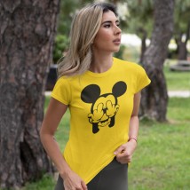 Футболка жіноча Міккі Маус Фак (Mickey mouse fuck) Жовтий, 2XL