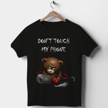 Men's T-shirt Don't touch my phone Black, L