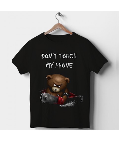 Men's T-shirt Don't touch my phone Black, XL