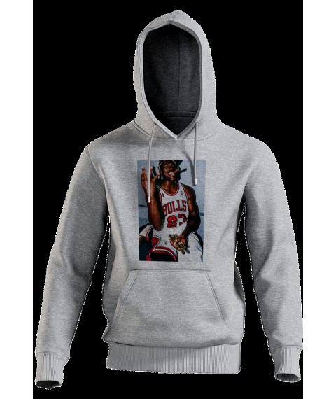 Michael Jordan Basketball Smoking Hoodie Gray, 2XL