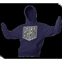 Unisex hoodie "Rusnya" insulated with fleece, Dark blue, S