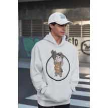 Hoodie in white color Military Hare