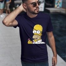 T-shirts for the sick Homer and Donut Dark blue, 46, 50