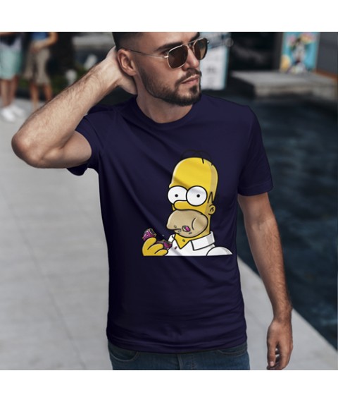T-shirts for the sick Homer and Donut Dark blue, 44, 46
