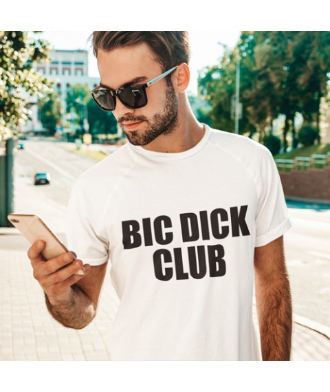 Men's T-shirt "Big D*ck Club" White, 2XL