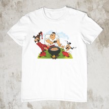 White man's T-shirt "three Cossacks" XXXL