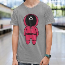 Men's T-shirt Game of squid guard △ Grey-melange, XXXL