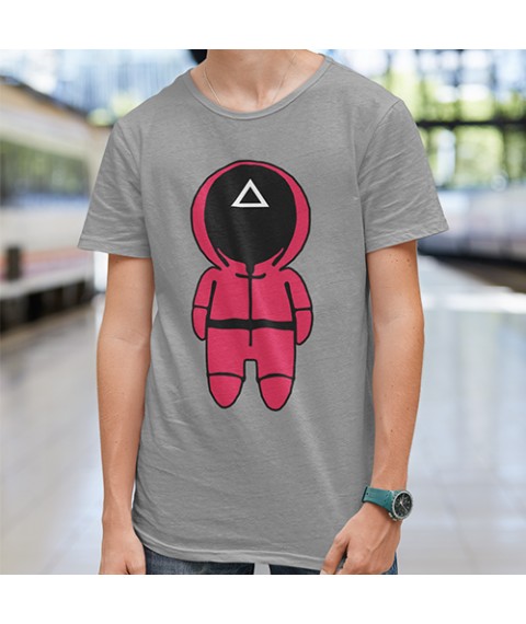 Men's T-shirt Game of squid guard △ Grey-melange, XS