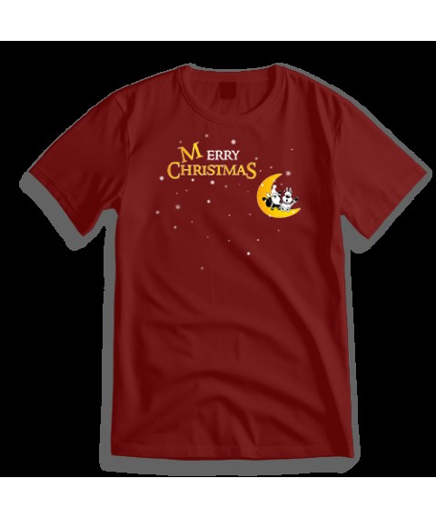 Футболка новогодняя Merry Christmas L, червоний