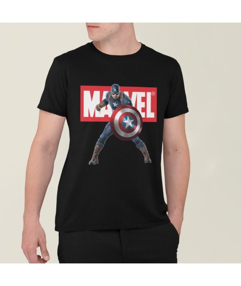 Футболка мужская Marvel Капитан Америка Черный, 2XL