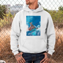 Hoodie Death to Enemies octopus insulated with white fleece, L