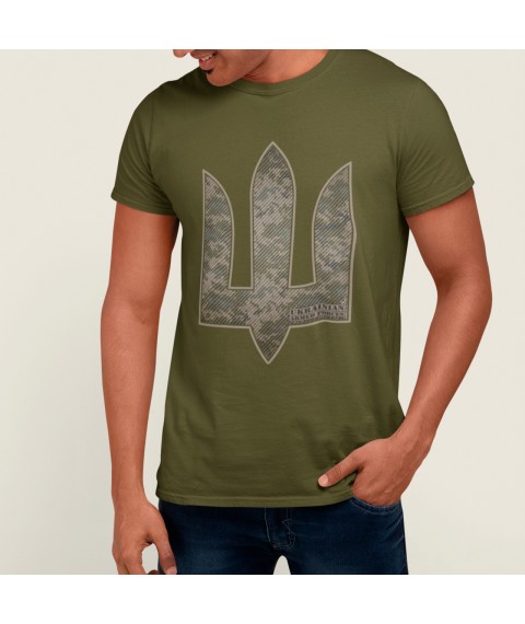 Men's T-shirt Trident in army colors Khaki, S