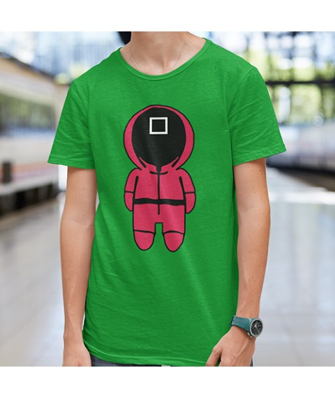 Men's T-shirt "Game of squid guard ▢" XXL, Green