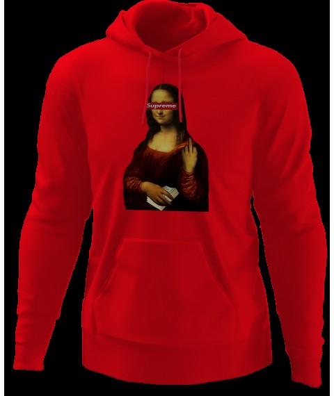 Mona Lisa Supreme Hoodie Red, Xl