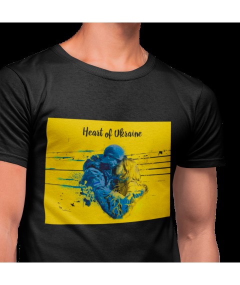 Men's T-shirt Heart Ukraine Black, M