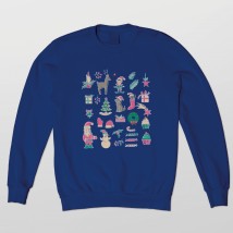 Sweatshirt New Year Blue, S