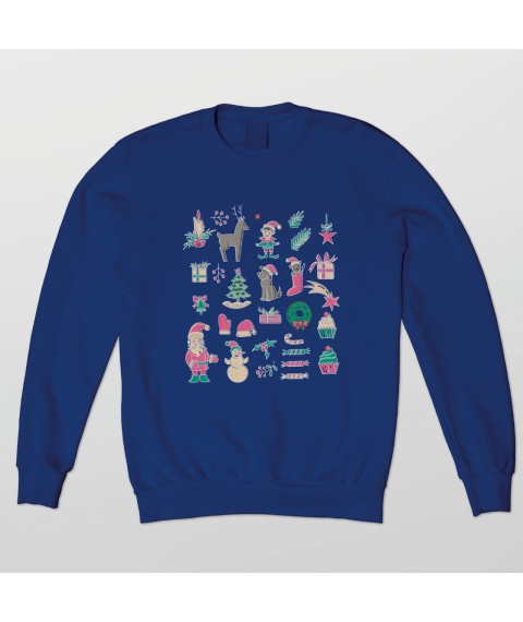 Sweatshirt New Year's Blue, XXL