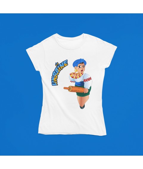 T-shirt for women, white, Ukraine for women, XL