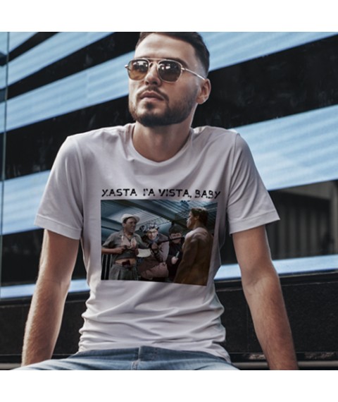 Men's T-shirt "Hasta la vista baby" 2XL, White
