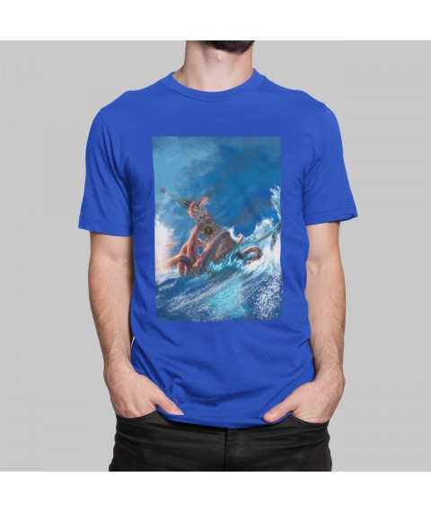 Men's T-shirt Death to Enemies Octopus Blue, L