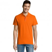 Men's polo shirt with short sleeves orange L