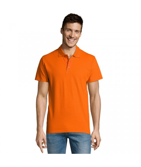 Men's polo shirt with short sleeves orange L