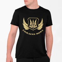 Men's black T-shirt Ukrain born with krills 3XL