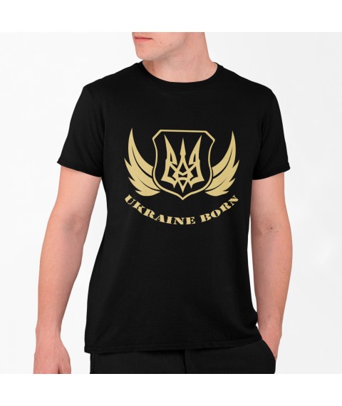 Men's black T-shirt Ukrain born with krills M