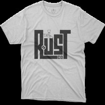 Khaki T-shirt with Rust co White print, 146cm-152cm