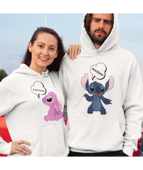 Hoodie for lovers Lilo and Stitch White, 52, 58