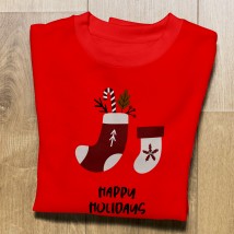 Sweatshirt with New Year's print Red, S