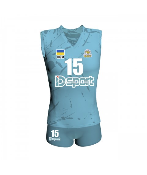 Mint stroke women's volleyball uniform