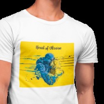Men's T-shirt Heart Ukraine White, S