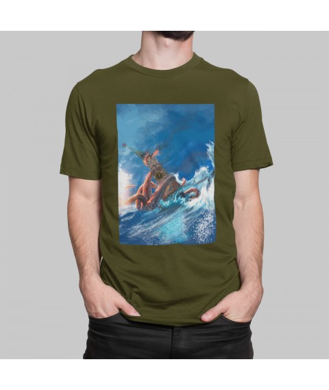 Men's T-shirt Death to Enemies Octopus Khaki, L