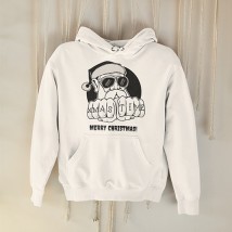 Hoodie "Bad Santa" White, XL