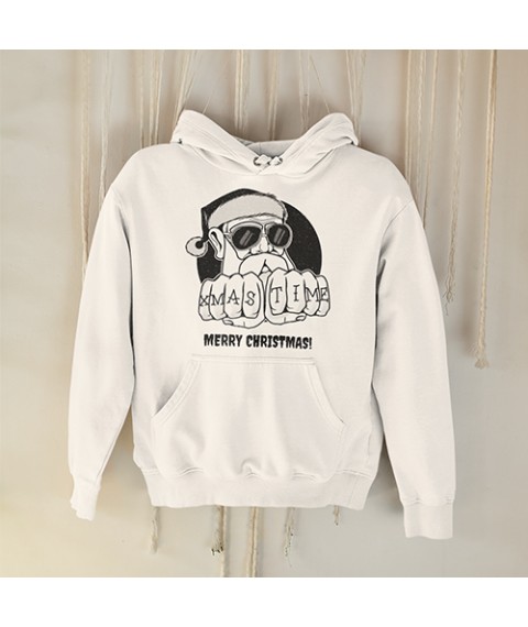 Hoodie "Bad Santa" White, XL