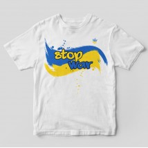 Men's T-shirt Stop War ensign M, white