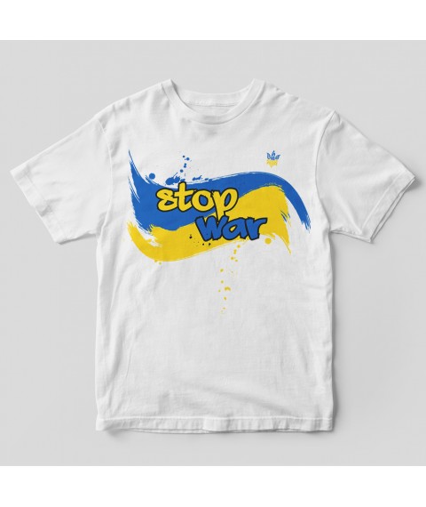 Men's T-shirt Stop War ensign XL, white