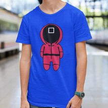 Men's T-shirt "Game of squid guard ▢" XXXL, Blue