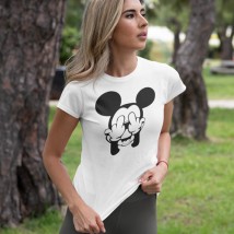 T-shirt of the wife Mickey Mouse Fuck (Mickey mouse fuck) White, XL