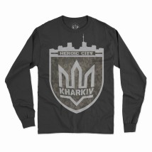 Black color sweatshirt Kharkiv Heroic city XL, Sweatshirt