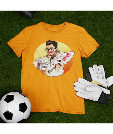 Children's T-shirt mother's pearl orange, 8 years old (118 cm-128 cm)