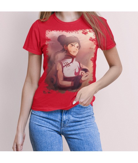 Women's T-shirt Anime Ten Ten Red, M