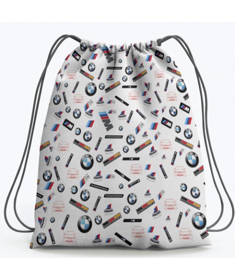 Рюкзак- мешок на шнурке BMW Белый