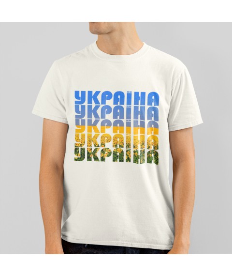 Футболка мужская Україна надписи Белый, 3XL