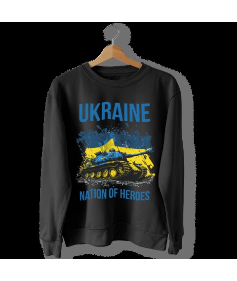 Світшот чорний "UKRAINЕ NATIONAL HEROES" XL