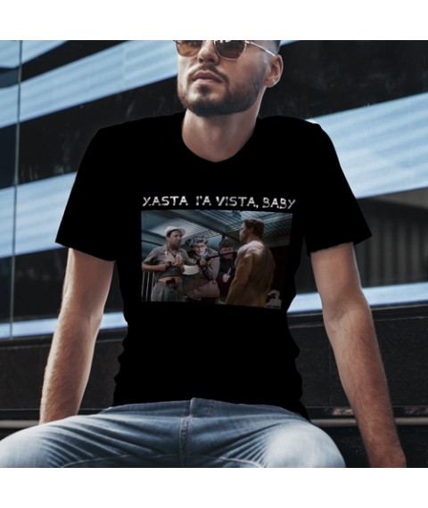Men's T-shirt "Hasta la vista baby" 2XL, Black