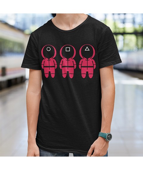 Men's T-shirt Game of squid three guards Black, XXL